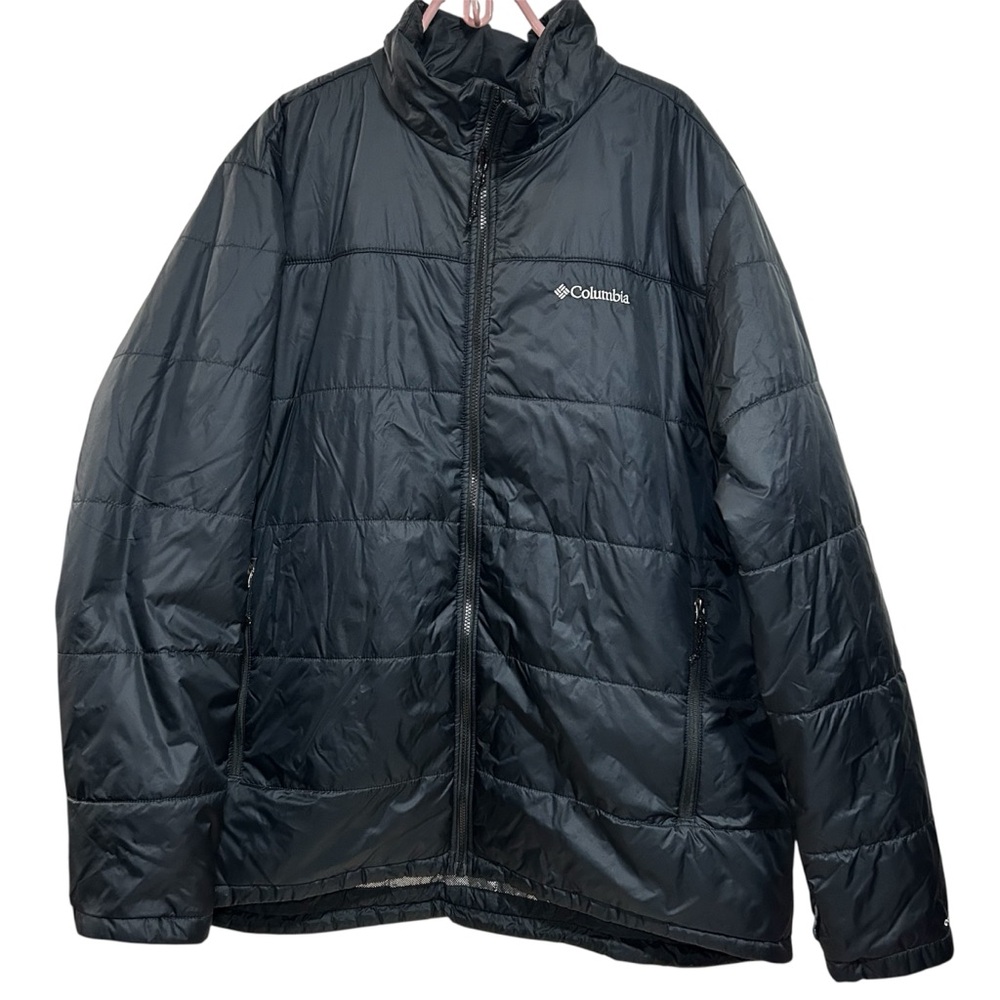 COLUMBIA Mens FULL ZIP Black Long Sleeve OMNI-HEAT 2XT Tall INTERCHANGE Jacket